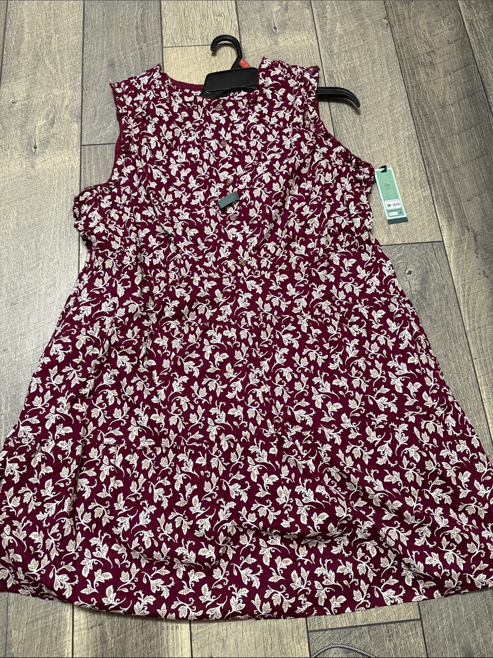 Women Terra & Sky Burgundy Floral Sleeveless Dress